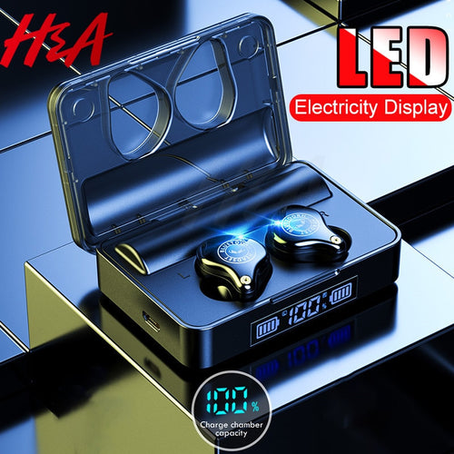 Touch Control Wireless Headphones IPX7 Waterproof Sport Earbuds + 3600mAh Power Bank For All Phone